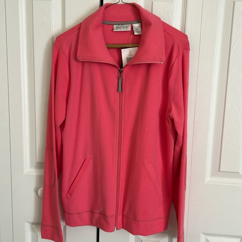 Vintage 2 piece pink jogging suit NWT zip jacket and pull on wide leg pants